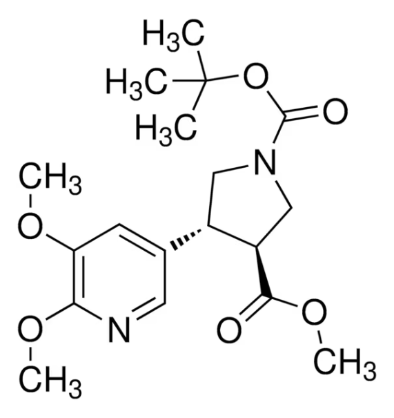 (3S,4S)-1-TERT-BUTYL 3-METHYL 4-(5,6-DIMETHOXYPYRIDIN-2-YL)PYRROLIDINE-1,3-DICARBOXYLATE structure, CAS 1217674-57-1