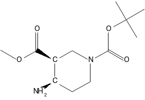 (3S,4S)-1-TERT-BUTYL 3-METHYL 4-AMINOPYRROLIDINE-1,3-DICARBOXYLATE structure, CAS 362489-71-2