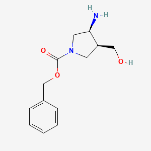 (3S,4S)-3-AMINO-4-(HYDROXYMETHYL)-1-PYRROLIDINECARBOXYLIC ACID PHENYLMETHYL ESTER structure, CAS 252770-08-4