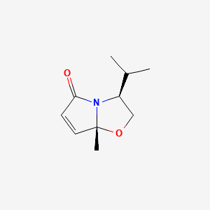 (3S,7AR)-3-ISOPROPYL-7A-METHYL-2,3-DIHYDROPYRROLO[2,1-B]OXAZOL-5(7AH)-ONE structure, CAS 116910-11-3