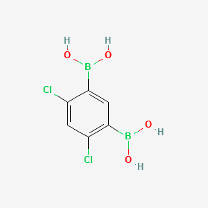 (4,6-DICHLORO-1,3-PHENYLENE)DIBORONIC ACID structure, CAS 1150114-65-0