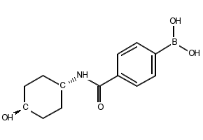 (4-(((1R,4R)-4-HYDROXYCYCLOHEXYL)CARBAMOYL)PHENYL)BORONIC ACID structure, CAS 957062-70-3