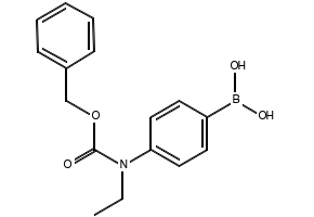 (4-(((BENZYLOXY)CARBONYL)(ETHYL)AMINO)PHENYL)BORONIC ACID structure, CAS 1221448-69-6