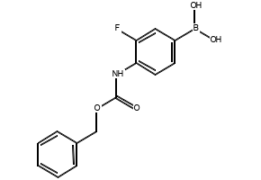 (4-(((BENZYLOXY)CARBONYL)AMINO)-3-FLUOROPHENYL)BORONIC ACID structure, CAS 874290-60-5