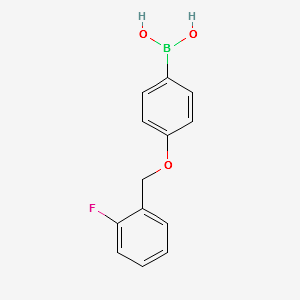 (4-((2-FLUOROBENZYL)OXY)PHENYL)BORONIC ACID structure, CAS 1072951-78-0