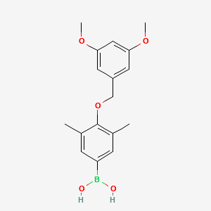 (4-((3,5-DIMETHOXYBENZYL)OXY)-3,5-DIMETHYLPHENYL)BORONIC ACID structure, CAS 1072951-94-0