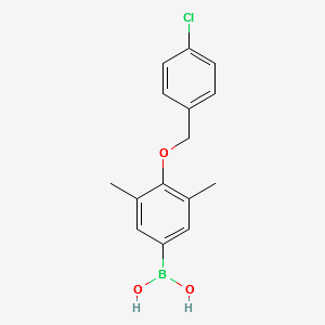 (4-((4-CHLOROBENZYL)OXY)-3,5-DIMETHYLPHENYL)BORONIC ACID structure, CAS 849062-38-0
