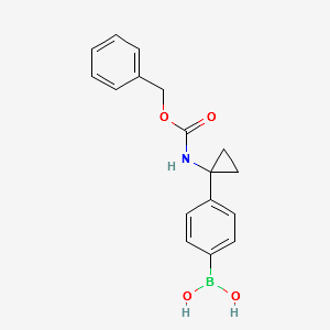 (4-(1-(((BENZYLOXY)CARBONYL)AMINO)CYCLOPROPYL)PHENYL)BORONIC ACID structure, CAS 1217501-09-1