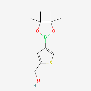 (4-(4,4,5,5-TETRAMETHYL-1,3,2-DIOXABOROLAN-2-YL)THIOPHEN-2-YL)METHANOL structure, CAS 864754-05-2