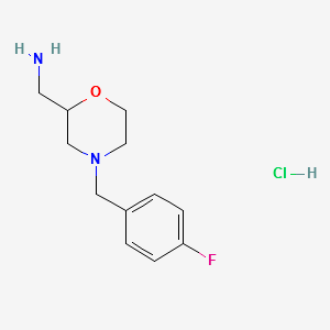 (4-(4-FLUOROBENZYL)MORPHOLIN-2-YL)METHANAMINE HYDROCHLORIDE structure, CAS 1251032-59-3