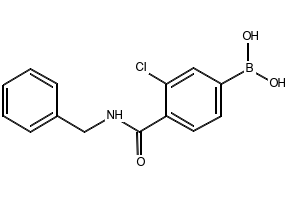 (4-(BENZYLCARBAMOYL)-3-CHLOROPHENYL)BORONIC ACID structure, CAS 850589-42-3