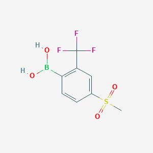 (4-(METHYLSULFONYL)-2-(TRIFLUOROMETHYL)PHENYL)BORONIC ACID structure, CAS 1072946-16-7