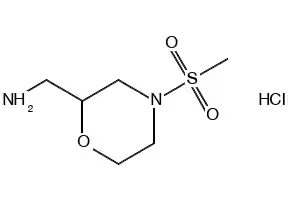 (4-(METHYLSULFONYL)MORPHOLIN-2-YL)METHANAMINE HYDROCHLORIDE structure, CAS 1185301-94-3