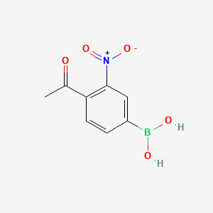 (4-ACETYL-3-NITROPHENYL)BORONIC ACID structure, CAS 1256345-63-7