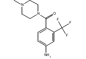 (4-AMINO-2-(TRIFLUOROMETHYL)PHENYL)(4-METHYLPIPERAZIN-1-YL)METHANONE structure, CAS 853297-04-8