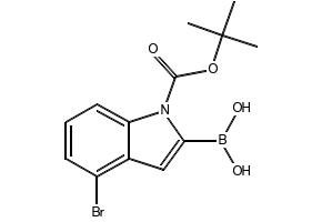 (4-BROMO-1-(TERT-BUTOXYCARBONYL)-1H-INDOL-2-YL)BORONIC ACID structure, CAS 957034-29-6