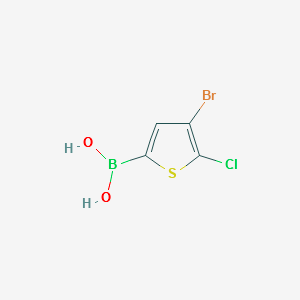 (4-BROMO-5-CHLOROTHIOPHEN-2-YL)BORONIC ACID structure, CAS 1150114-72-9