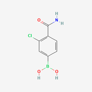 (4-CARBAMOYL-3-CHLOROPHENYL)BORONIC ACID structure, CAS 850589-52-5