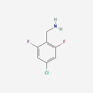 (4-CHLORO-2,6-DIFLUOROPHENYL)METHANAMINE structure, CAS 518357-43-2