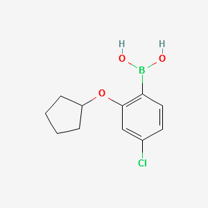 (4-CHLORO-2-(CYCLOPENTYLOXY)PHENYL)BORONIC ACID structure, CAS 1256355-05-1