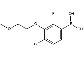 (4-CHLORO-2-FLUORO-3-(2-METHOXYETHOXY)PHENYL)BORONIC ACID structure, CAS 1256346-26-5