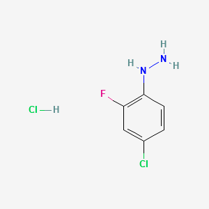 (4-CHLORO-2-FLUOROPHENYL)HYDRAZINE HYDROCHLORIDE structure, CAS 64172-78-7