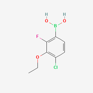 (4-CHLORO-3-ETHOXY-2-FLUOROPHENYL)BORONIC ACID structure, CAS 1256346-20-9
