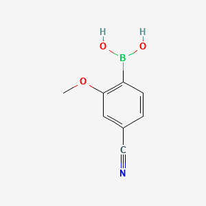 (4-CYANO-2-METHOXYPHENYL)BORONIC ACID structure, CAS 1256345-67-1