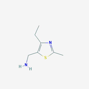 (4-ETHYL-2-METHYLTHIAZOL-5-YL)METHANAMINE structure, CAS 1123169-53-8