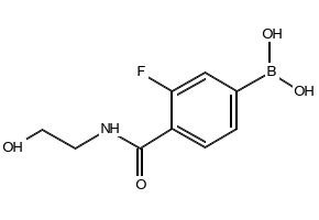 (4-FLUORO-3-((2-HYDROXYETHYL)CARBAMOYL)PHENYL)BORONIC ACID structure, CAS 874219-25-7