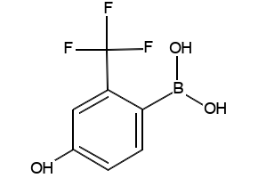 (4-HYDROXY-2-(TRIFLUOROMETHYL)PHENYL)BORONIC ACID structure, CAS 943918-05-6