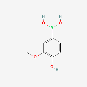 (4-HYDROXY-3-METHOXYPHENYL)BORONIC ACID structure, CAS 182344-21-4