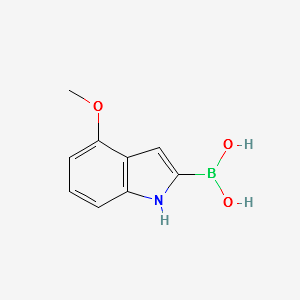 (4-METHOXY-1H-INDOL-2-YL)BORONIC ACID structure, CAS 1256355-60-8