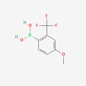 (4-METHOXY-2-(TRIFLUOROMETHYL)PHENYL)BORONIC ACID structure, CAS 313546-16-6