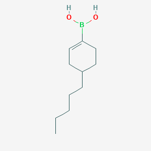 (4-PENTYLCYCLOHEX-1-EN-1-YL)BORONIC ACID structure, CAS 1072946-31-6