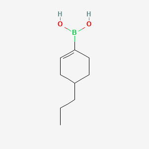 (4-PROPYLCYCLOHEX-1-EN-1-YL)BORONIC ACID structure, CAS 1256346-34-5