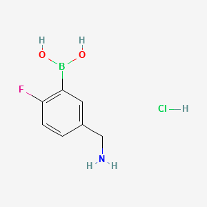 (5-(AMINOMETHYL)-2-FLUOROPHENYL)BORONIC ACID HYDROCHLORIDE structure, CAS 1072946-46-3