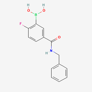 (5-(BENZYLCARBAMOYL)-2-FLUOROPHENYL)BORONIC ACID structure, CAS 874289-53-9