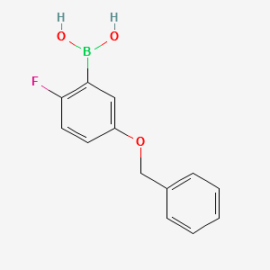 (5-(BENZYLOXY)-2-FLUOROPHENYL)BORONIC ACID structure, CAS 1217500-68-9