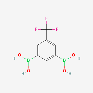 (5-(TRIFLUOROMETHYL)-1,3-PHENYLENE)DIBORONIC ACID structure, CAS 913835-35-5