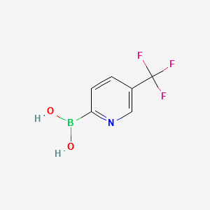 (5-(TRIFLUOROMETHYL)PYRIDIN-2-YL)BORONIC ACID structure, CAS 1162257-58-0