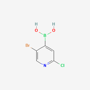 (5-BROMO-2-CHLOROPYRIDIN-4-YL)BORONIC ACID structure, CAS 871329-63-4