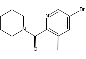 (5-BROMO-3-METHYLPYRIDIN-2-YL)(PIPERIDIN-1-YL)METHANONE structure, CAS 934000-34-7