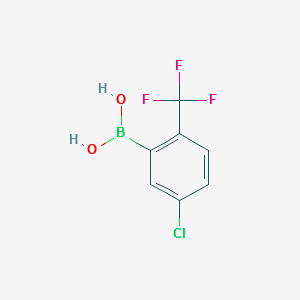 (5-CHLORO-2-(TRIFLUOROMETHYL)PHENYL)BORONIC ACID structure, CAS 1195945-67-5