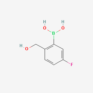 (5-FLUORO-2-(HYDROXYMETHYL)PHENYL)BORONIC ACID structure, CAS 1246633-53-3