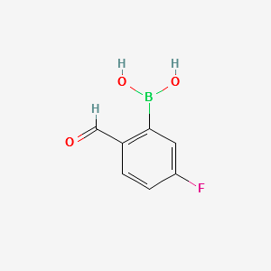 (5-FLUORO-2-FORMYLPHENYL)BORONIC ACID structure, CAS 1256355-30-2