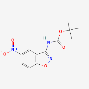 (5-NITRO-1,2-BENZISOXAZOL-3-YL)CARBAMIC ACID 1,1-DIMETHYL ETHYL ESTER structure, CAS 380629-72-1