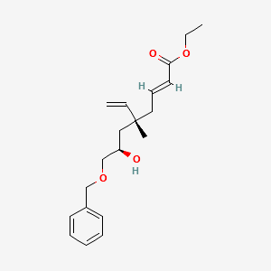 (5R,7R,E)-ETHYL 8-(BENZYLOXY)-7-HYDROXY-5-METHYL-5-VINYLOCT-2-ENOATE structure, CAS 130675-12-6