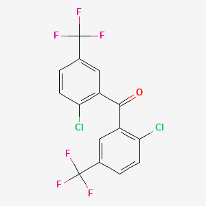(6,6-DICHLORO-3,3-BIS(TRIFLUOROMETHYL)CYCLOHEXA-1,4-DIEN-1-YL)(PHENYL)METHANONE structure, CAS 101855-91-8