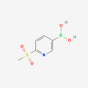 (6-(METHYLSULFONYL)PYRIDIN-3-YL)BORONIC ACID structure, CAS 1088496-41-6